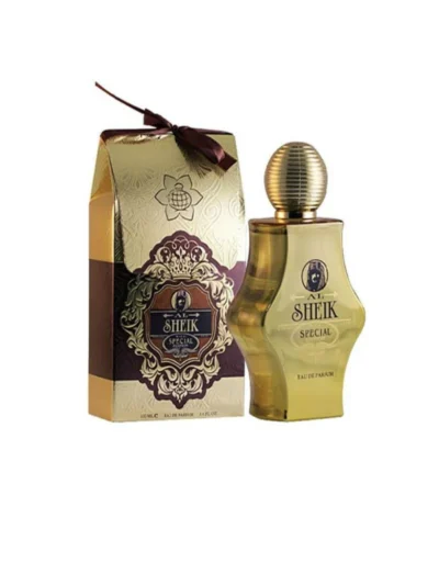 Parfum Al Sheikh Rich Special Edition, parfum arabesc barbatesc cu miros fresh oriental. Cu arome amarui de bergamota si cistus ladanifer (trandafir de piatra).