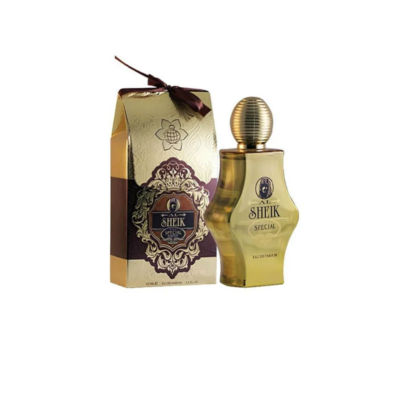Parfum Al Sheikh Rich Special Edition, parfum arabesc barbatesc cu miros fresh oriental. Cu arome amarui de bergamota si cistus ladanifer (trandafir de piatra).