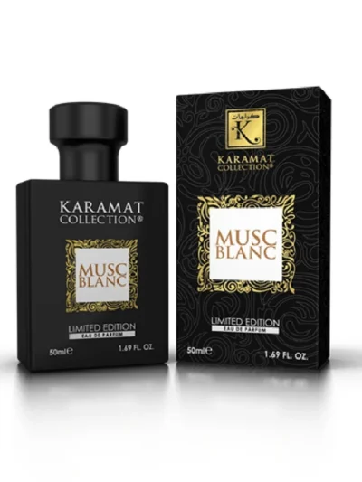 Musc Blanc, parfum arabesc, dulce cremos. O aromă dulce și ușoară care se înalță prin simțuri, iluminând atmosfera cu note de vanilie și ambra. Nimic mai mult decât o capodoperă, elegant, sofisticat.