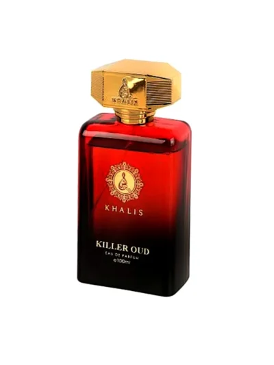 Parfum arabesc Killer Oud miros oriental, enigmatic, dar captivant. Acorduri de piele, patchouli, lemn de santal, lemn de agar(oud). Killer Oud de la Khalis Perfumes UAE.