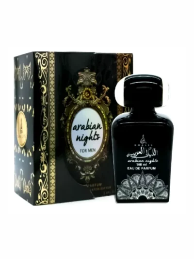 Khalis Arabian Nights, parfum oriental lemnos, un miros masculin dedicat culturii și artei arabe antice inspirate de magie și misticism din poveștile „1001 de nopți”