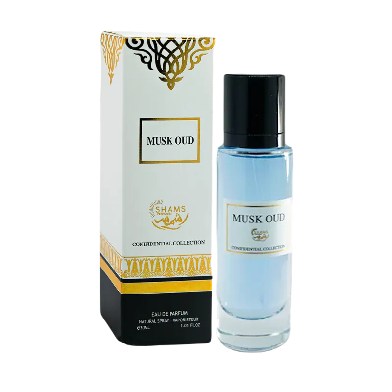 Parfum Musk Oud 30ml Confidential Collection, un parfum lemnos, usor floral, intens, animalic, senzual, opulent. Parfum Inspirat din Roja Musk Aoud