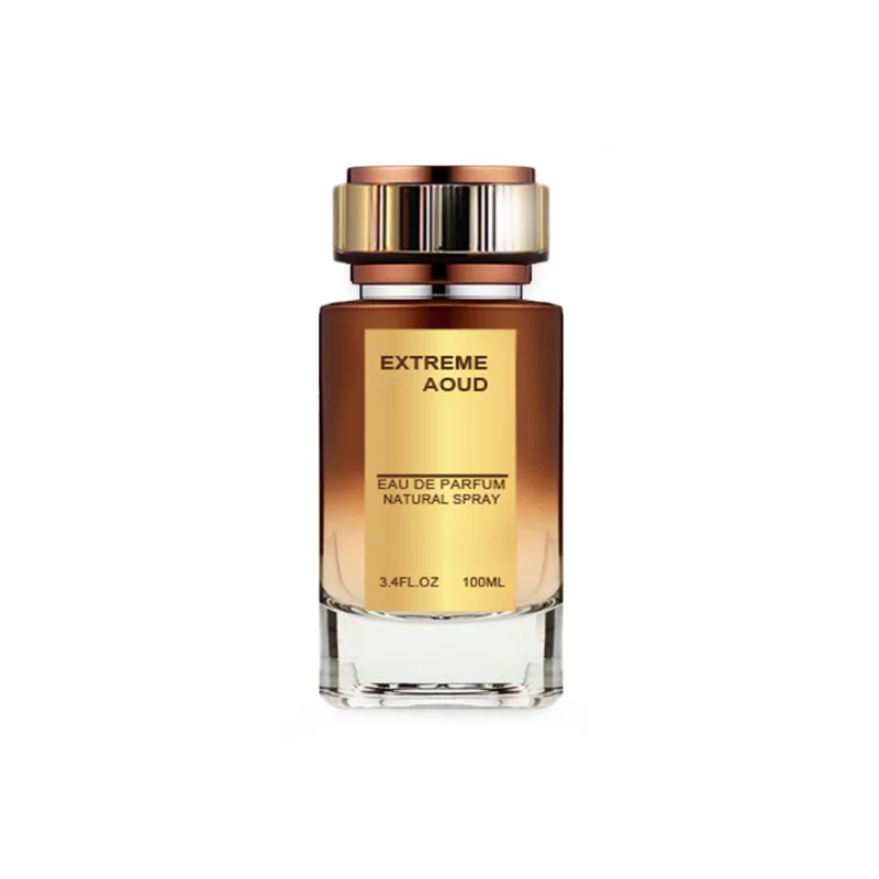 Parfum Extreme Aoud oriental lemnos, aroma de trandafir si oud rafinat, de la Fragrance World. Un miros de rășină aromatică, balsamica. Note de trandafir de taif cu Oud .