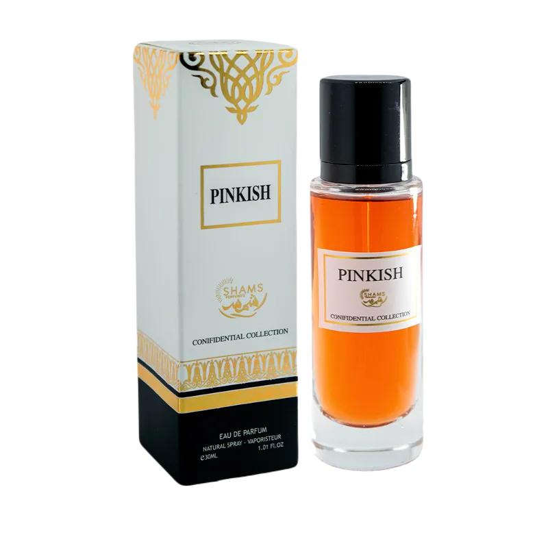 Parfum Oriental Pinkish 30ml Confidential Collection, miros floral oriental feminin, seducator, provocator. Shams Perfumes, fabricat in EAU - Dubai.