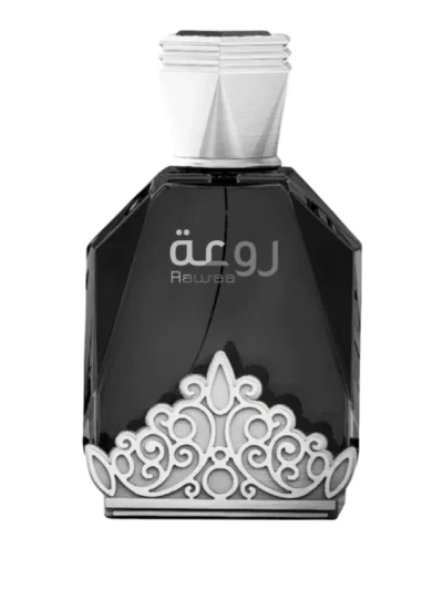 Parfum arabesc fresh moscat, Rawaa de la Swiss Arabian. Pentru această creație, designerul lasă stilul clasic deoparte și ne surprinde prin introducerea de note originale,un parfum modern și extravagant.