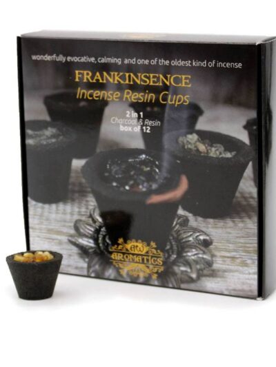 Setul de tamaie Frankincense Incense Resin, contine 12 mini cupe pline cu inconfundabila tamaie frankincense-boswellia sacra. Pentru o experiență de tămâie all-in-one, gata de aprins. Mini cupele sunt realizate din carbune cu ardere instanta.