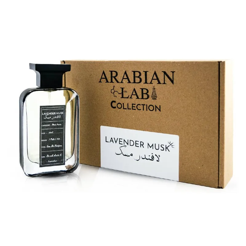 Lavender Musk Arabian Lab Collection, parfum arabesc, un miros oriental floral. Un parfum proaspat, usor dulceag, arome de lavanda, cu un acord pudrat, care se transforma intr-o aroma de vanilie delicata, seducatoare. Un parfum arabesc, luminos, stralucitor si elegant.