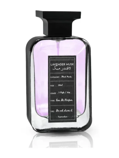 Lavender Musk Arabian Lab Collection, parfum arabesc, un miros oriental floral. Un parfum proaspat, usor dulceag, arome de lavanda, cu un acord pudrat, care se transforma intr-o aroma de vanilie delicata, seducatoare. Un parfum arabesc, dubai shop collection