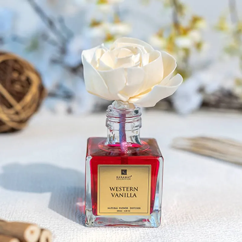 Difuzor de arome orientale cu Floare Sola, Western Vanilla. Parfum de camera creat din uleiuri esentiale naturale cu miros oriental.
