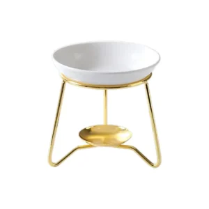 Suport De Ars Pentru Aromaterapie Din Ceramică Si Metal Auriu