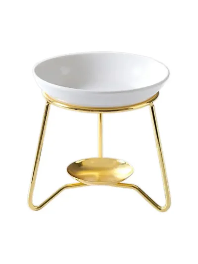 Suport De Ars Pentru Aromaterapie Din Ceramică Si Metal Auriu
