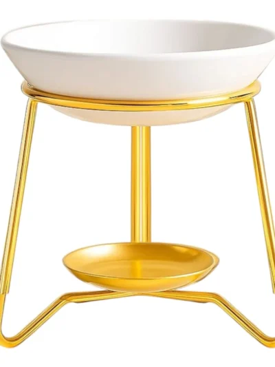 Suport De Ars Pentru Aromaterapie Din Ceramică Si Metal Auriu